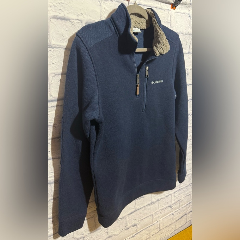 Men’s Columbia Terpin Point III Sweater Fleece Half-Zip Pullover, Navy, Small - Picture 2 of 5